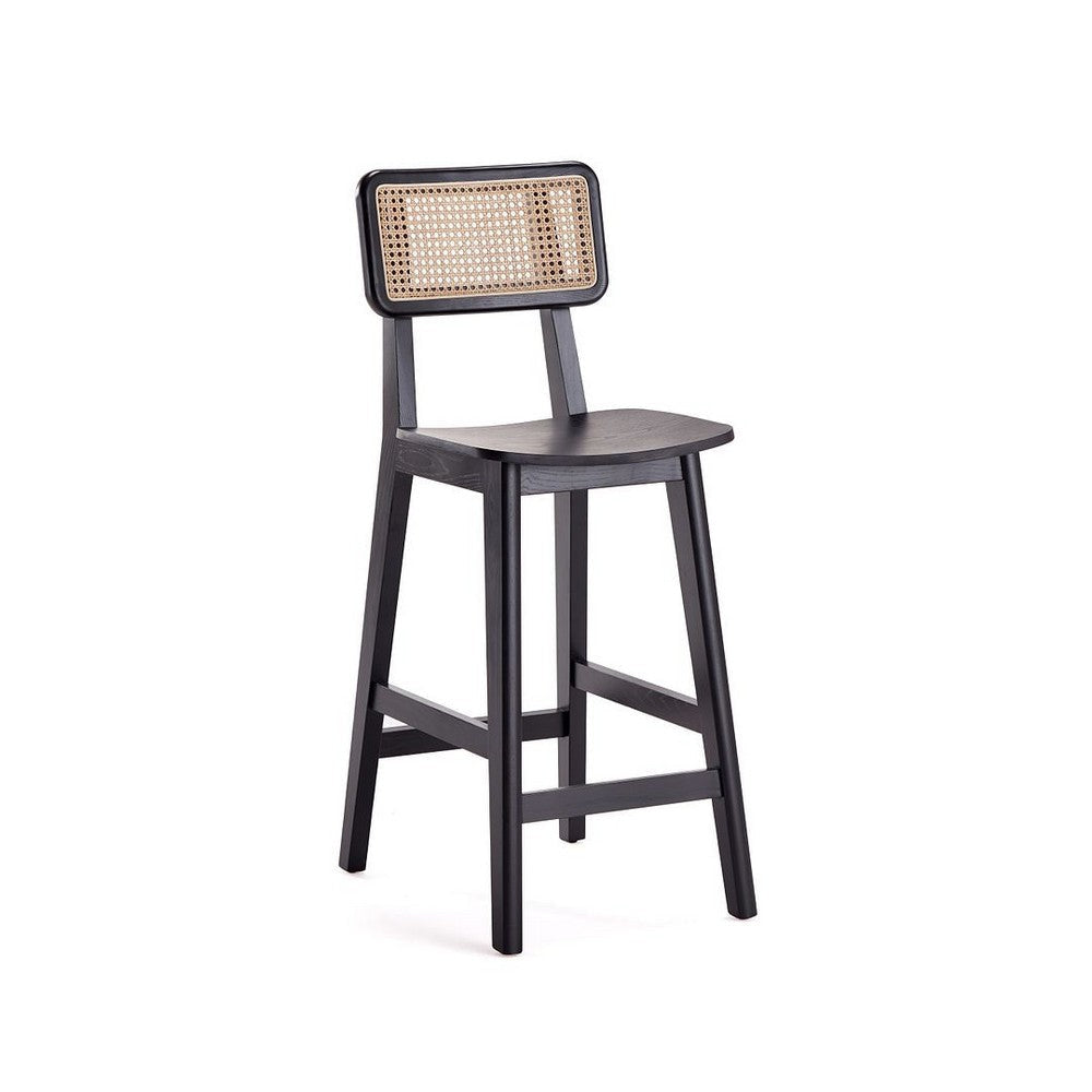 Versailles Counter Stool in Black and Natural Cane - Set of 2 MHC-2-CSCA01-BK