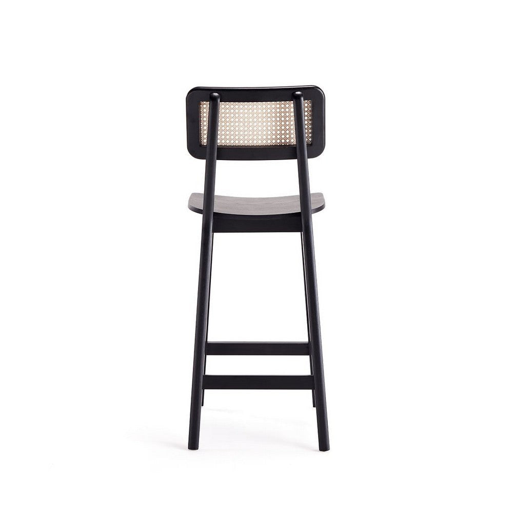 Versailles Counter Stool in Black and Natural Cane - Set of 2 MHC-2-CSCA01-BK