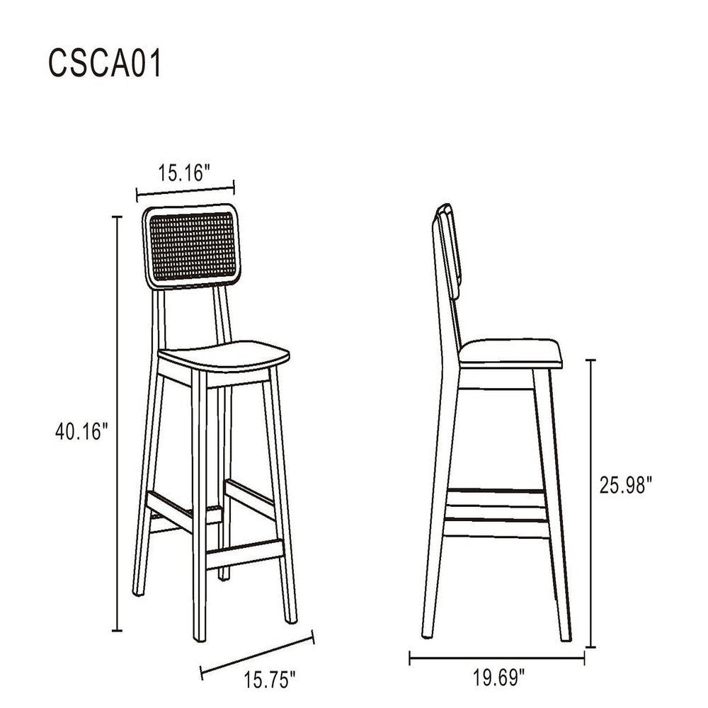Versailles Counter Stool in Nature Cane - Set of 2 MHC-2-CSCA01-NA