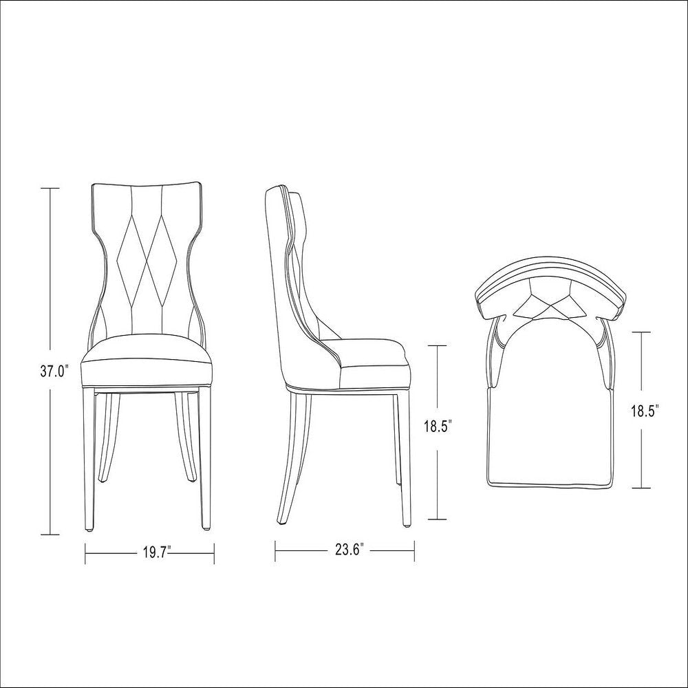 Reine Faux Leather Dining Chair in Pebble Grey (Set of 4) MHC-2-DC007-PE