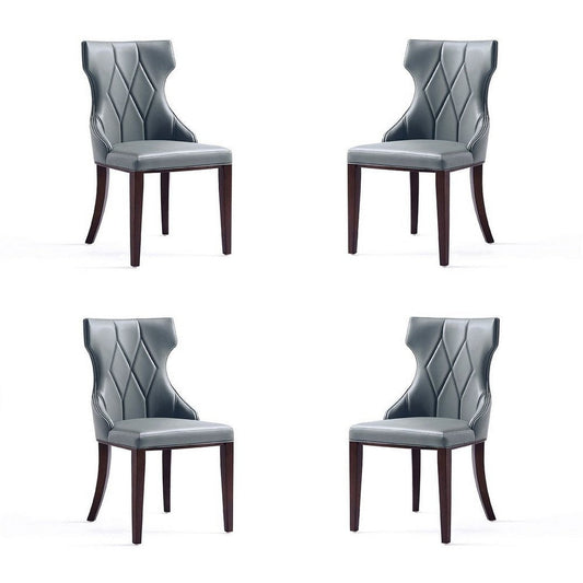 Reine Faux Leather Dining Chair in Pebble Grey (Set of 4)