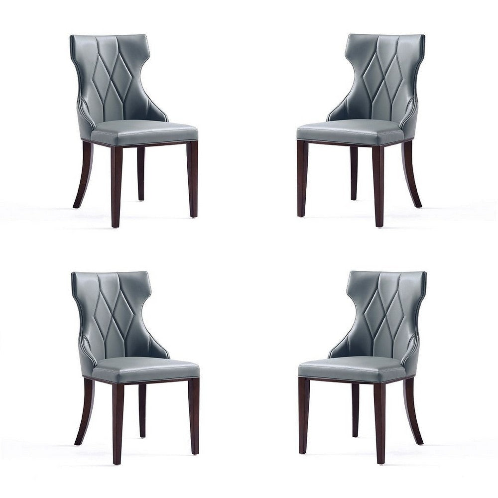 Reine Faux Leather Dining Chair in Pebble Grey (Set of 4)
