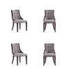 Fifth Avenue Faux Leather Dining Chair in Grey and Walnut (Set of 4)