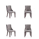 Fifth Avenue Faux Leather Dining Chair in Grey and Walnut (Set of 4)