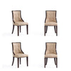 Fifth Avenue Faux Leather Dining Chair in Tan and Walnut (Set of 4)
