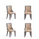 Fifth Avenue Faux Leather Dining Chair in Tan and Walnut (Set of 4)