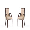 Fifth Avenue Faux Leather Dining Armchair in Tan and Walnut (Set of 2)