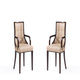 Fifth Avenue Faux Leather Dining Armchair in Tan and Walnut (Set of 2)