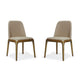 Courding Tan and Walnut Faux Leather Dining Chair (Set of 2)