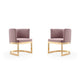 Aura Blush and Polished Brass Velvet Dining Chair (Set of 2)