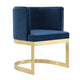 Aura Royal Blue and Polished Brass Velvet Dining Chair (Set of 2) MHC-2-DC026-BL