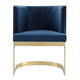 Aura Royal Blue and Polished Brass Velvet Dining Chair (Set of 2) MHC-2-DC026-BL
