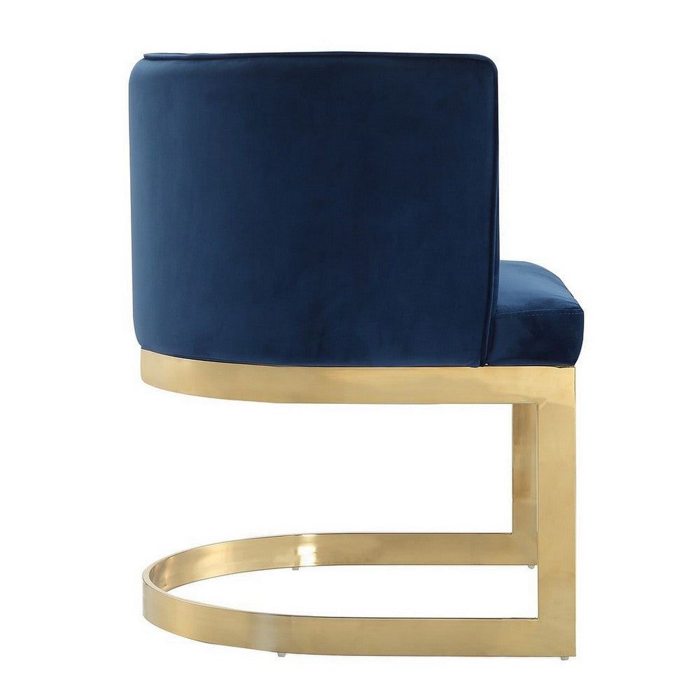 Aura Royal Blue and Polished Brass Velvet Dining Chair (Set of 2) MHC-2-DC026-BL