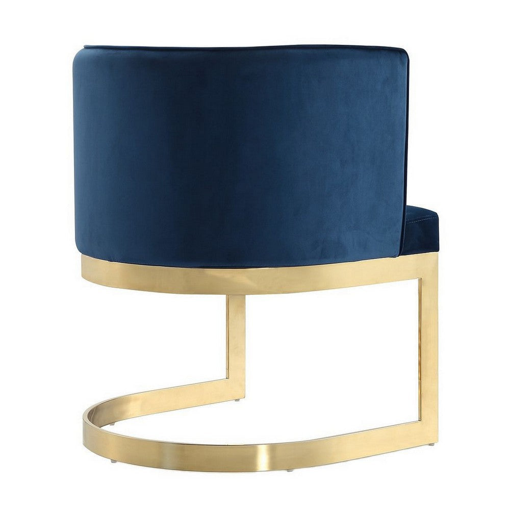 Aura Royal Blue and Polished Brass Velvet Dining Chair (Set of 2) MHC-2-DC026-BL