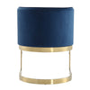 Aura Royal Blue and Polished Brass Velvet Dining Chair (Set of 2) MHC-2-DC026-BL