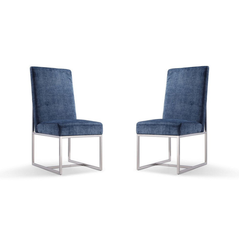 Element Blue Velvet Dining Armchair (Set of 2)