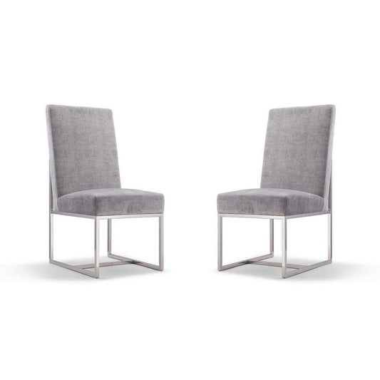 Element Grey Velvet Dining Armchair (Set of 2)