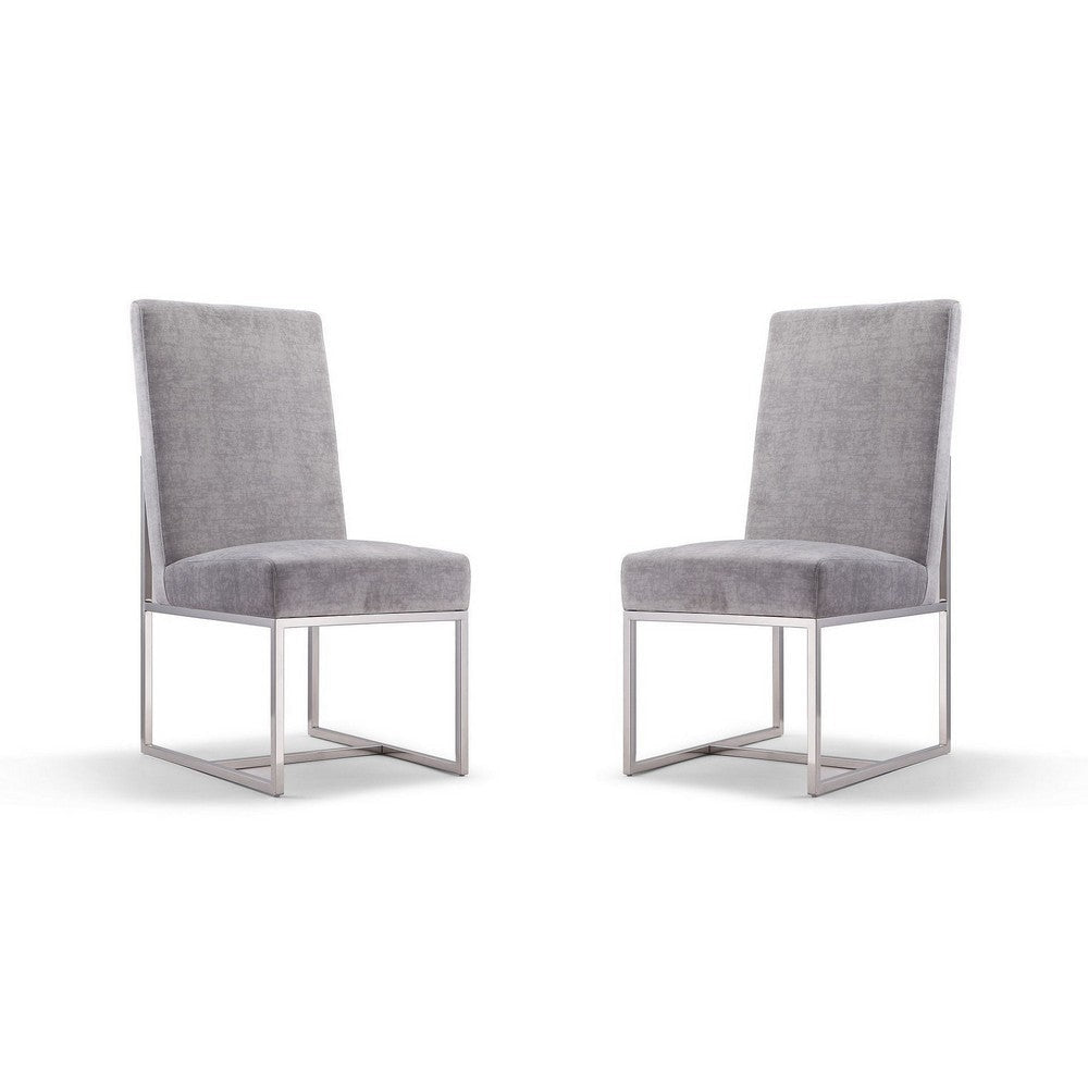 Element Grey Velvet Dining Armchair (Set of 2)