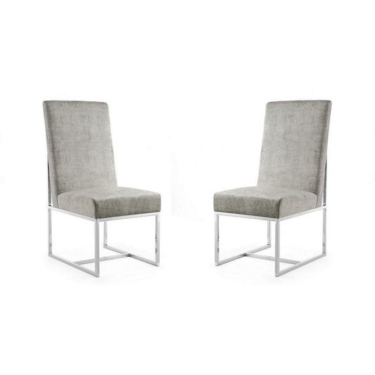 Element Steel Velvet Dining Armchair (Set of 2)