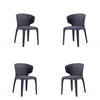 Conrad Modern Woven Tweed Dining Chair in Black (Set of 4)