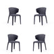 Conrad Modern Woven Tweed Dining Chair in Black (Set of 4)