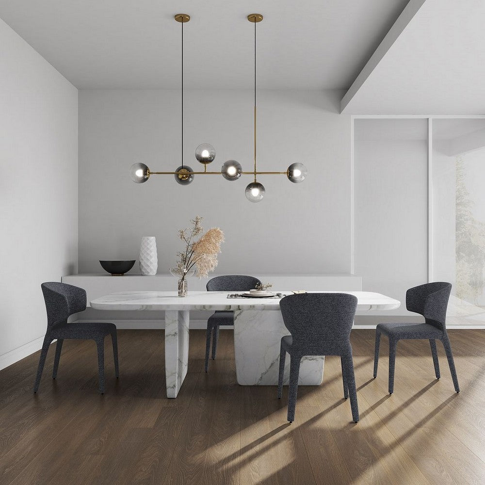 Conrad Modern Woven Tweed Dining Chair in Grey (Set of 4) MHC-2-DC031-WGY