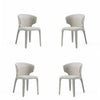 Conrad Modern Woven Tweed Dining Chair in Wheat (Set of 4)