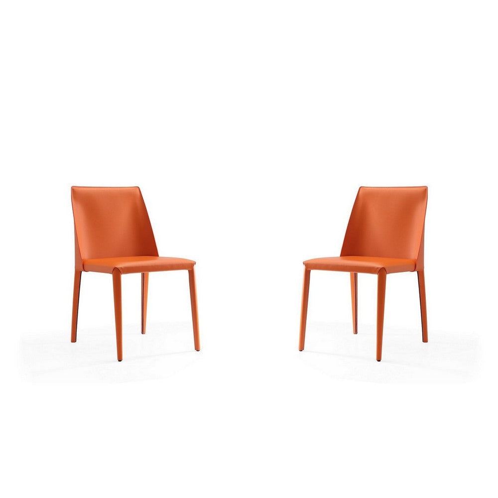 Paris Coral Saddle Leather Dining Chair (Set of 4)