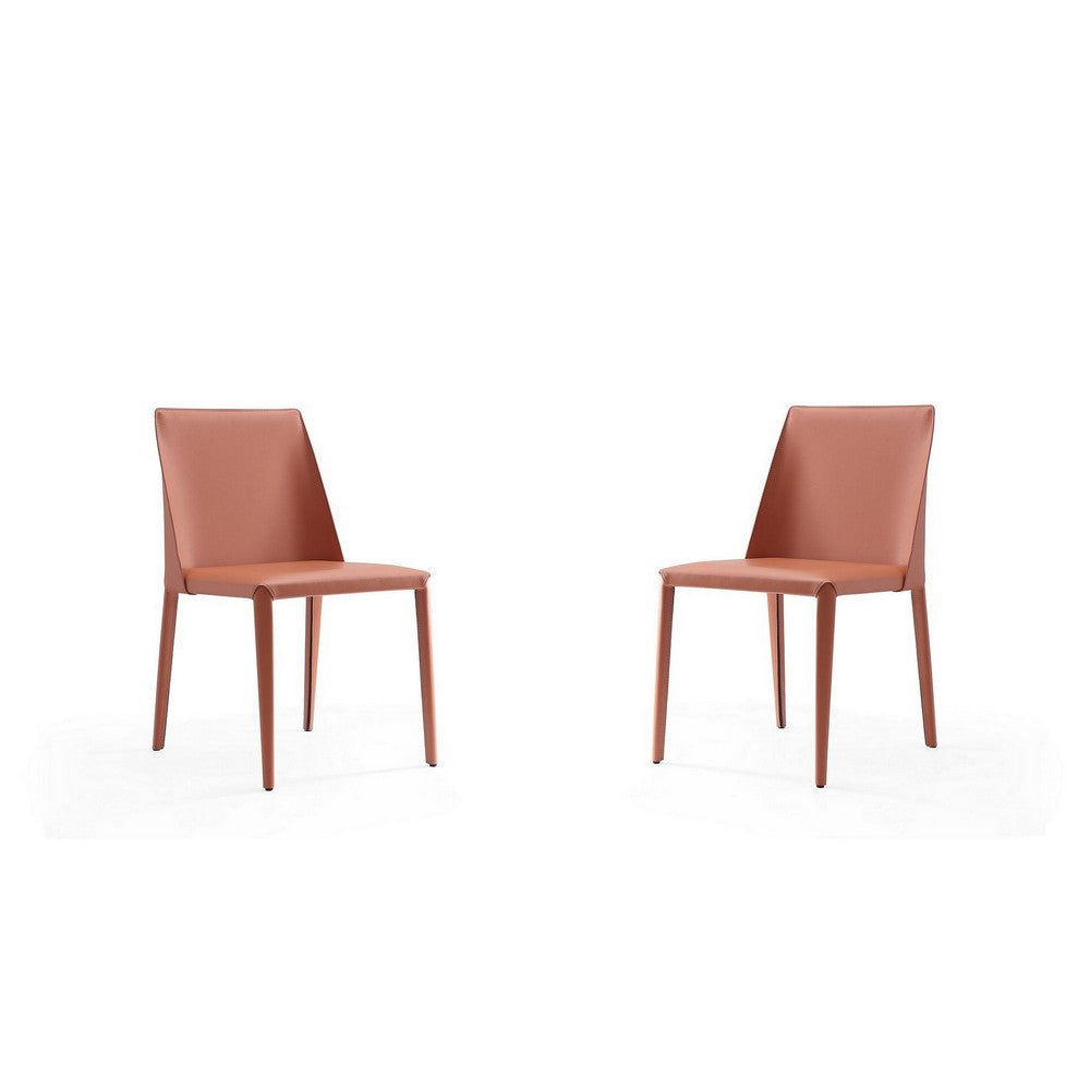 Paris Clay Saddle Leather Dining Chair (Set of 4)