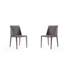 Paris Grey Saddle Leather Dining Chair (Set of 4)