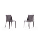 Paris Grey Saddle Leather Dining Chair (Set of 4)