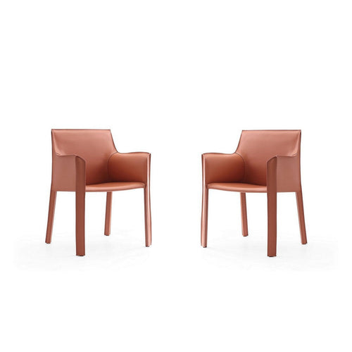 Vogue Clay Faux Leather Arm Chair (Set of 2)