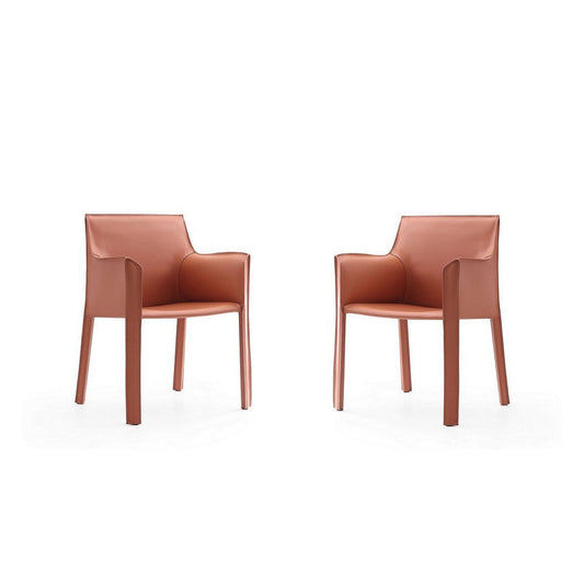 Vogue Clay Faux Leather Arm Chair (Set of 2)