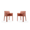 Vogue Clay Faux Leather Arm Chair (Set of 2)