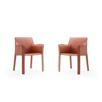 Vogue Clay Faux Leather Arm Chair (Set of 2)