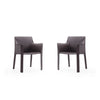 Vogue Grey Faux Leather Arm Chair (Set of 2)