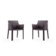 Vogue Grey Faux Leather Arm Chair (Set of 2)