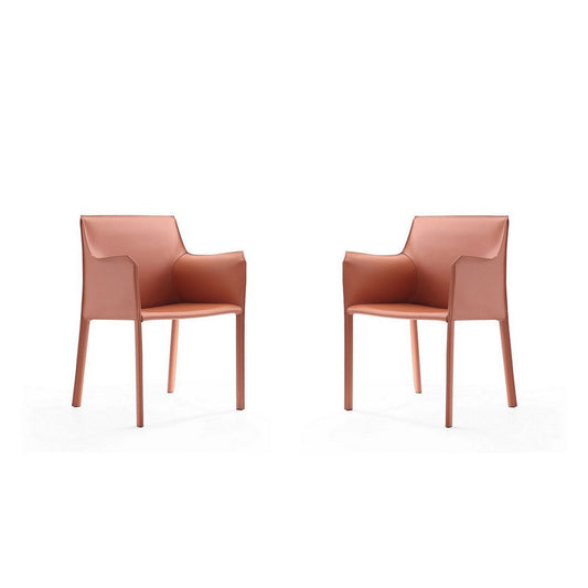 Paris Clay Saddle Leather Armchair (Set of 2)