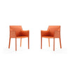 Paris Coral Saddle Leather Armchair (Set of 2)