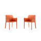 Paris Coral Saddle Leather Armchair (Set of 2)