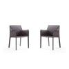 Paris Grey Saddle Leather Armchair (Set of 2)