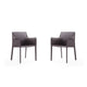 Paris Grey Saddle Leather Armchair (Set of 2)