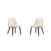 Estelle Cream and Black Faux Leather Dining Chair (Set of 2)