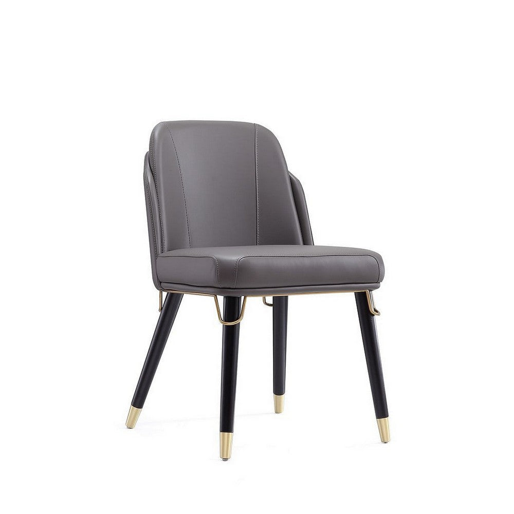 Estelle Pebble and Black Faux Leather Dining Chair (Set of 2) MHC-2-DC042-PE