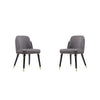 Estelle Pebble and Black Faux Leather Dining Chair (Set of 2)