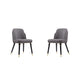 Estelle Pebble and Black Faux Leather Dining Chair (Set of 2)
