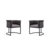 Bali Pebble and Black Faux Leather Dining Chair (Set of 2)
