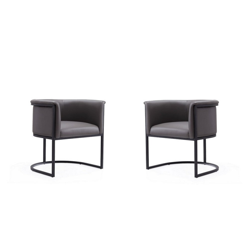 Bali Pebble and Black Faux Leather Dining Chair (Set of 2)