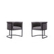 Bali Pebble and Black Faux Leather Dining Chair (Set of 2)