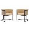 Bali Tan and Black Faux Leather Dining Chair (Set of 2)
